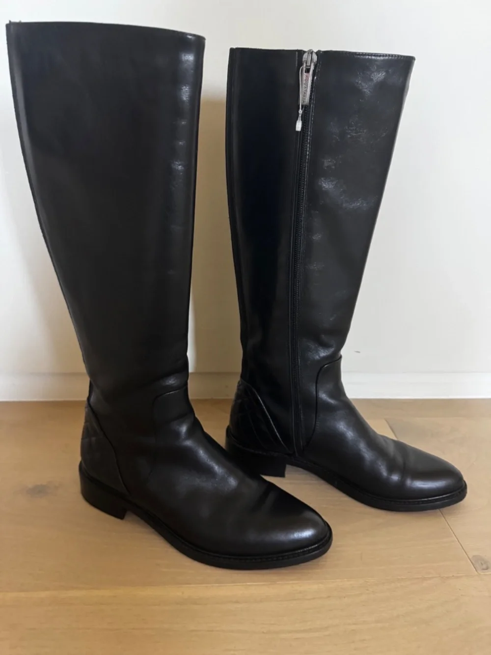 AQUAITALIA BLACK LEATHER RIDING BOOTS WOMENS SIZE 6